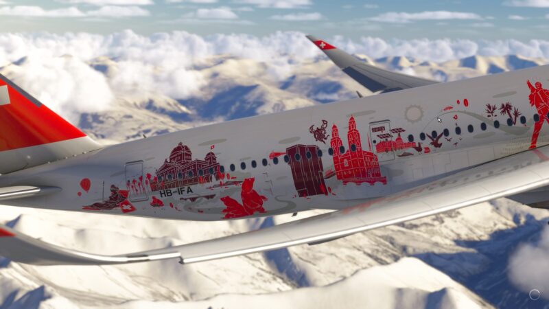 Der A350 mit einer Sonderbemalung. PANArt Hangbau AG